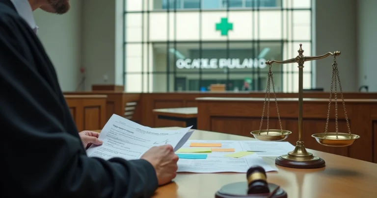 Juiz analisando processo de saúde diante de hospital público