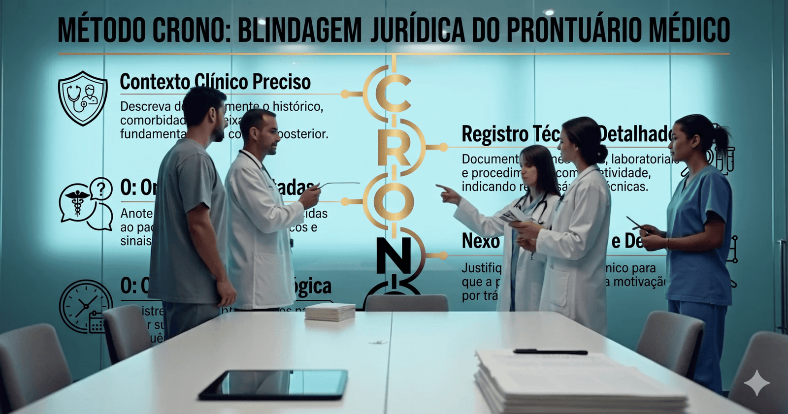 Equipe de saúde monta mural digital com método CRONO sobre prontuário