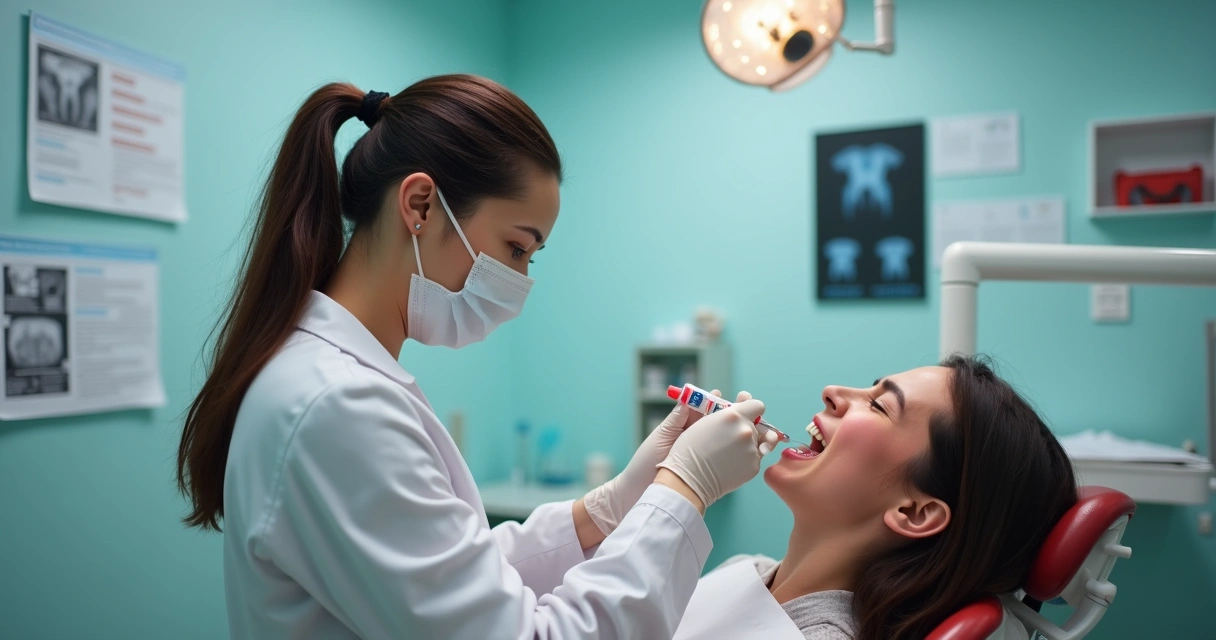 Cirurgiã-dentista atende paciente em crise em consultório odontológico 